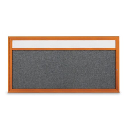 United Visual Products Slim Enclosed Corkboard, 36"x36", White Alum Frame/Amethyst UVEB3636-WHITE-AMETHY